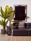Esperance Living King Antique Black Left Arm Leather Modular Chaise Sofa House of Isabella UK