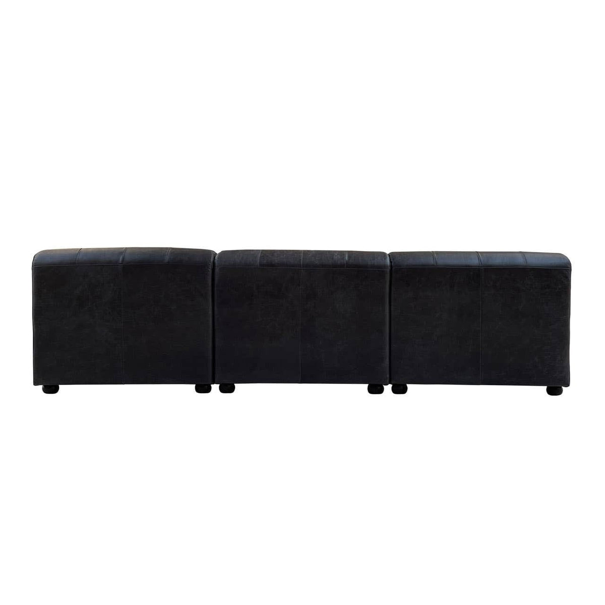 Esperance Living King Antique Black Right Arm Leather Modular Chaise Sofa House of Isabella UK