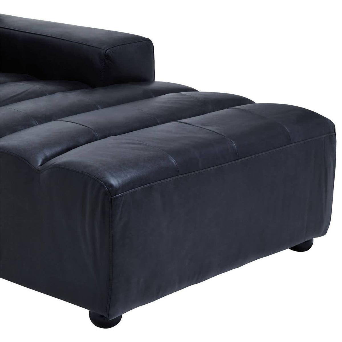 Esperance Living King Antique Black Right Arm Leather Modular Chaise Sofa House of Isabella UK