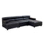 Esperance Living King Antique Black Right Arm Leather Modular Chaise Sofa House of Isabella UK