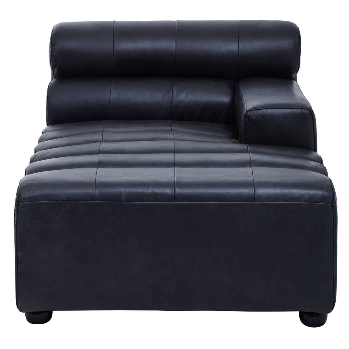 Esperance Living King Antique Black Right Arm Leather Modular Chaise Sofa House of Isabella UK