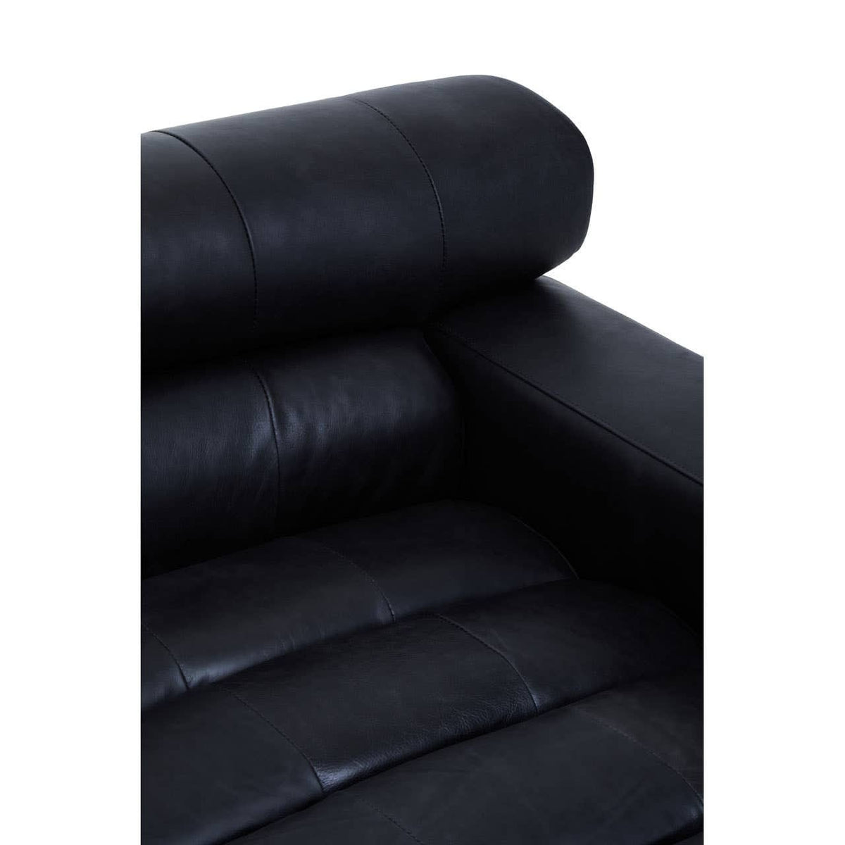 Esperance Living King Antique Black Right Arm Leather Modular Chaise Sofa House of Isabella UK
