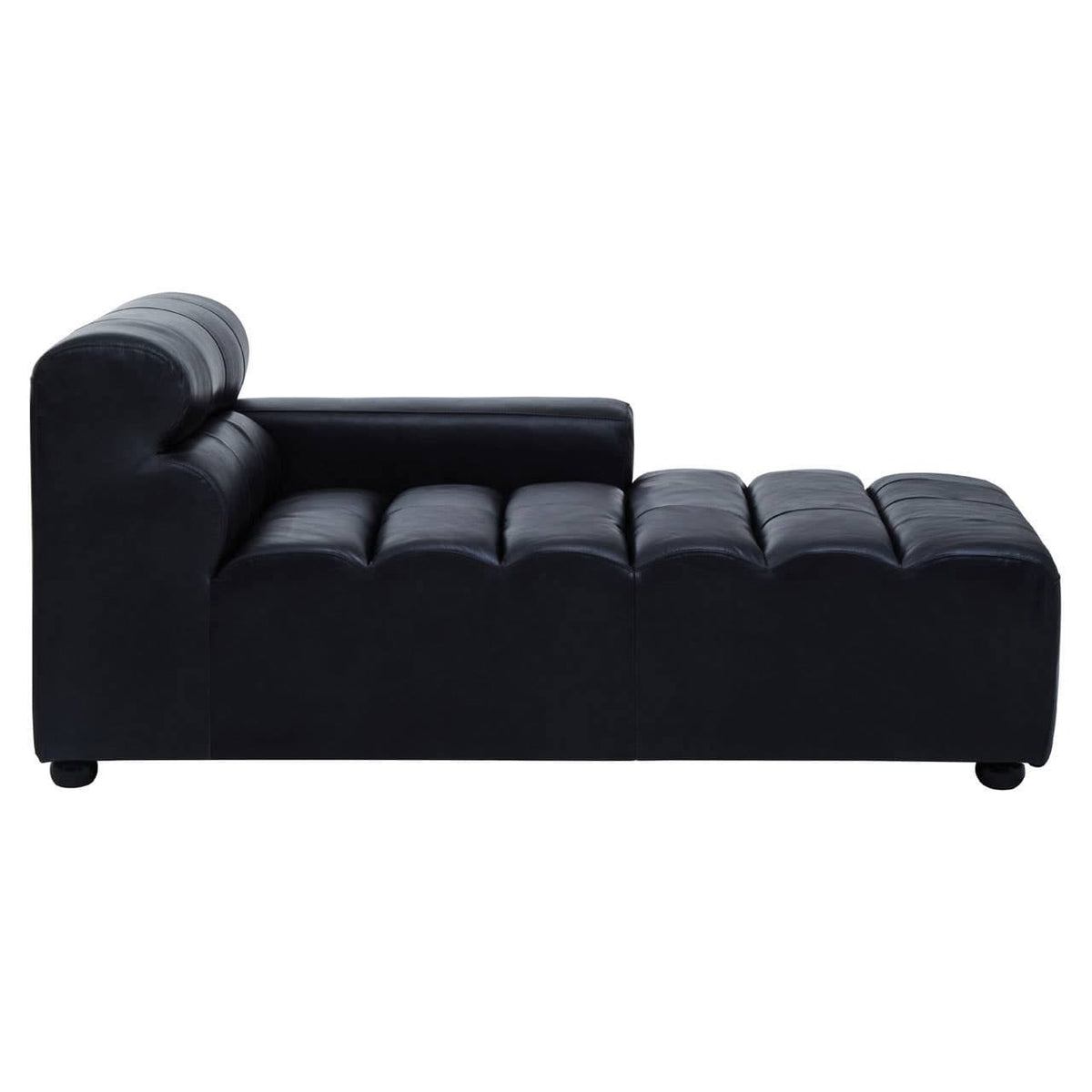 Esperance Living King Antique Black Right Arm Leather Modular Chaise Sofa House of Isabella UK