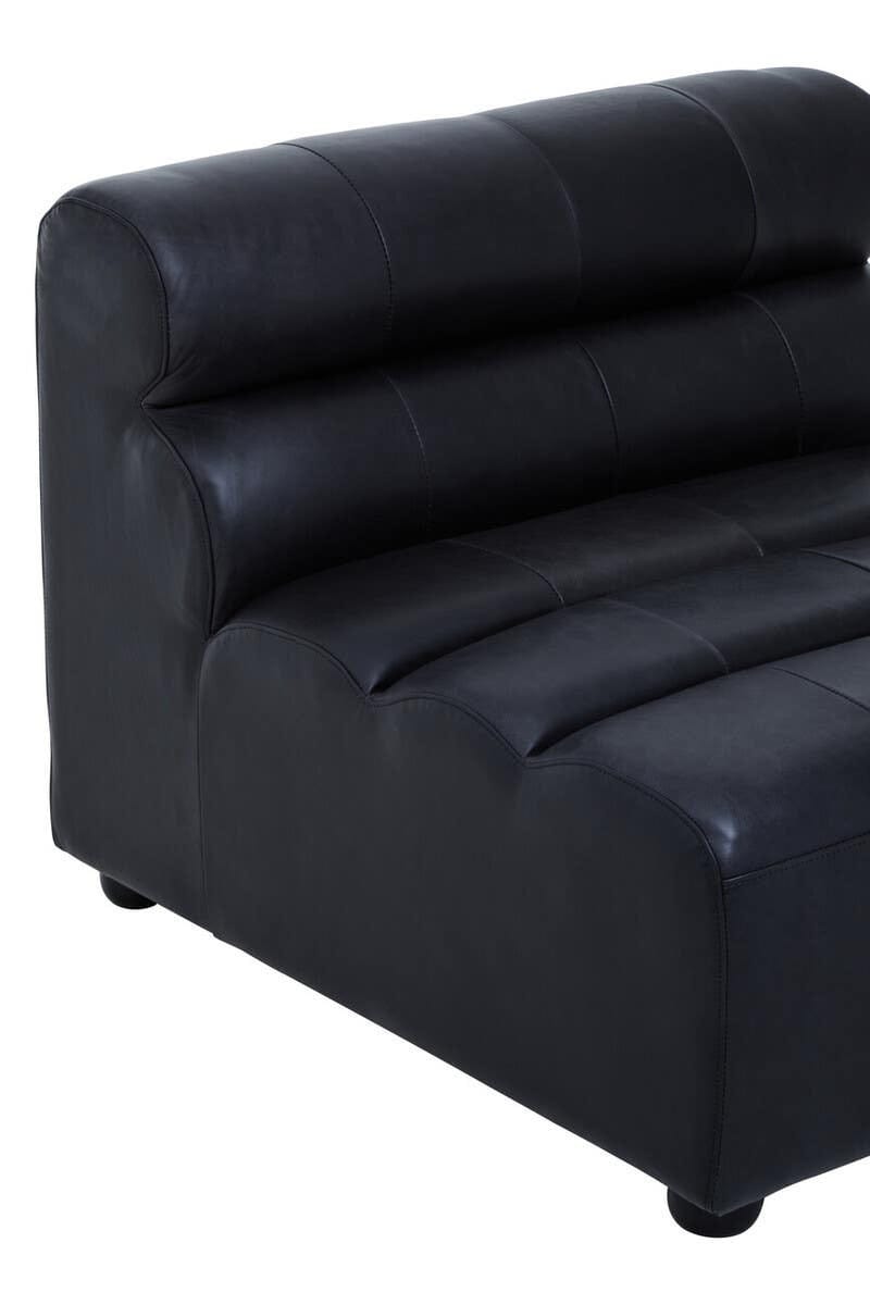 Esperance Living King Armless Antique Black Leather Modular Sofa Chair House of Isabella UK