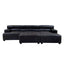 Esperance Living King Left Arm Antique Black Modular Leather Sofa House of Isabella UK