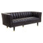 Esperance Living King Three Seater Black Leather Sofa With Flared Arms House of Isabella UK