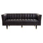 Esperance Living King Three Seater Black Leather Sofa With Flared Arms House of Isabella UK
