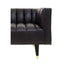 Esperance Living King Three Seater Black Leather Sofa With Flared Arms House of Isabella UK