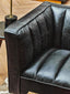 Esperance Living King Three Seater Black Leather Sofa With Flared Arms House of Isabella UK