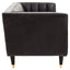 Esperance Living King Three Seater Black Leather Sofa With Flared Arms House of Isabella UK