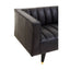 Esperance Living King Three Seater Black Leather Sofa With Flared Arms House of Isabella UK