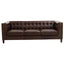 Esperance Living King Three Seater Dark Brown Leather Modern Chesterfield Sofa House of Isabella UK