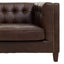 Esperance Living King Three Seater Dark Brown Leather Modern Chesterfield Sofa House of Isabella UK