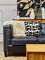 Esperance Living King Three Seater Modern Chesterfield Black Leather Sofa House of Isabella UK
