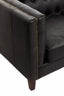 Esperance Living King Three Seater Modern Chesterfield Black Leather Sofa House of Isabella UK
