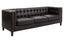 Esperance Living King Three Seater Modern Chesterfield Black Leather Sofa House of Isabella UK