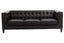 Esperance Living King Three Seater Modern Chesterfield Black Leather Sofa House of Isabella UK