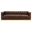 Esperance Living King Three Seater Modern Chesterfield Dark Brown Leather Sofa House of Isabella UK