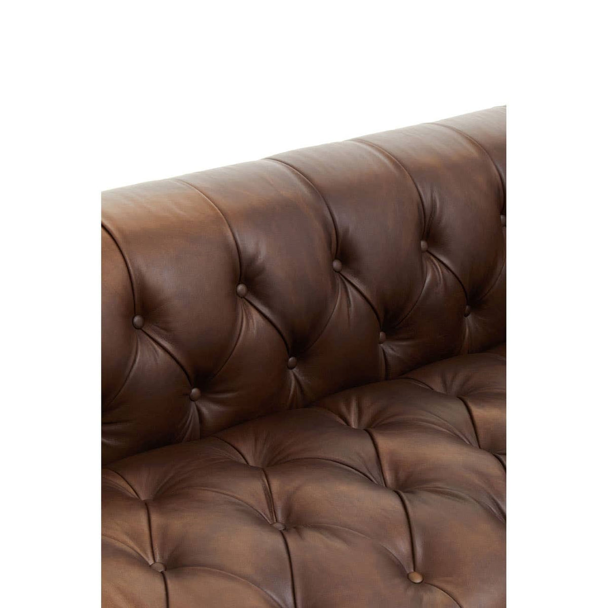 Esperance Living King Three Seater Modern Chesterfield Dark Brown Leather Sofa House of Isabella UK