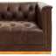 Esperance Living King Three Seater Modern Chesterfield Dark Brown Leather Sofa House of Isabella UK
