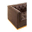Esperance Living King Three Seater Modern Chesterfield Dark Brown Leather Sofa House of Isabella UK