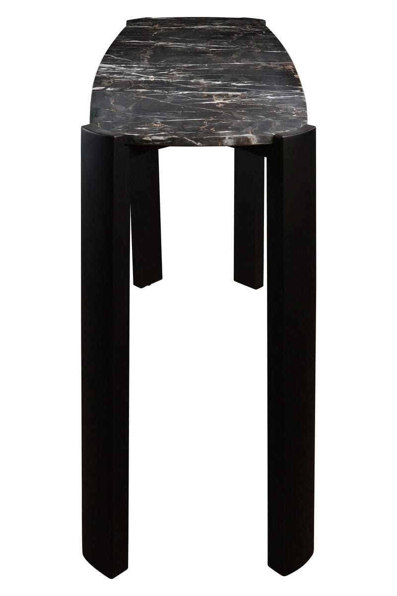 Esperance Living Palermo Black Marble Top and Acacia Wood Console Table House of Isabella UK