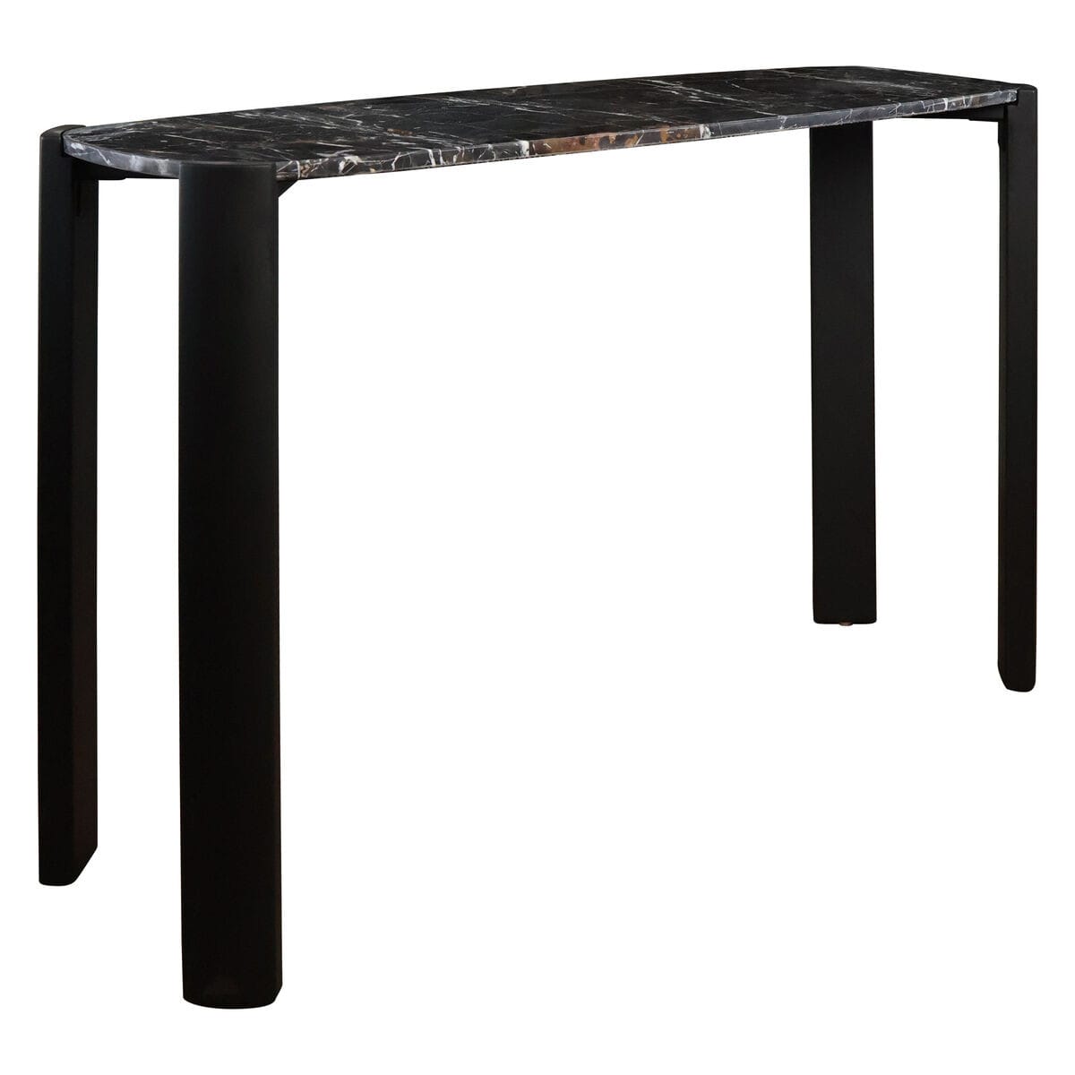 Esperance Living Palermo Black Marble Top and Acacia Wood Console Table House of Isabella UK