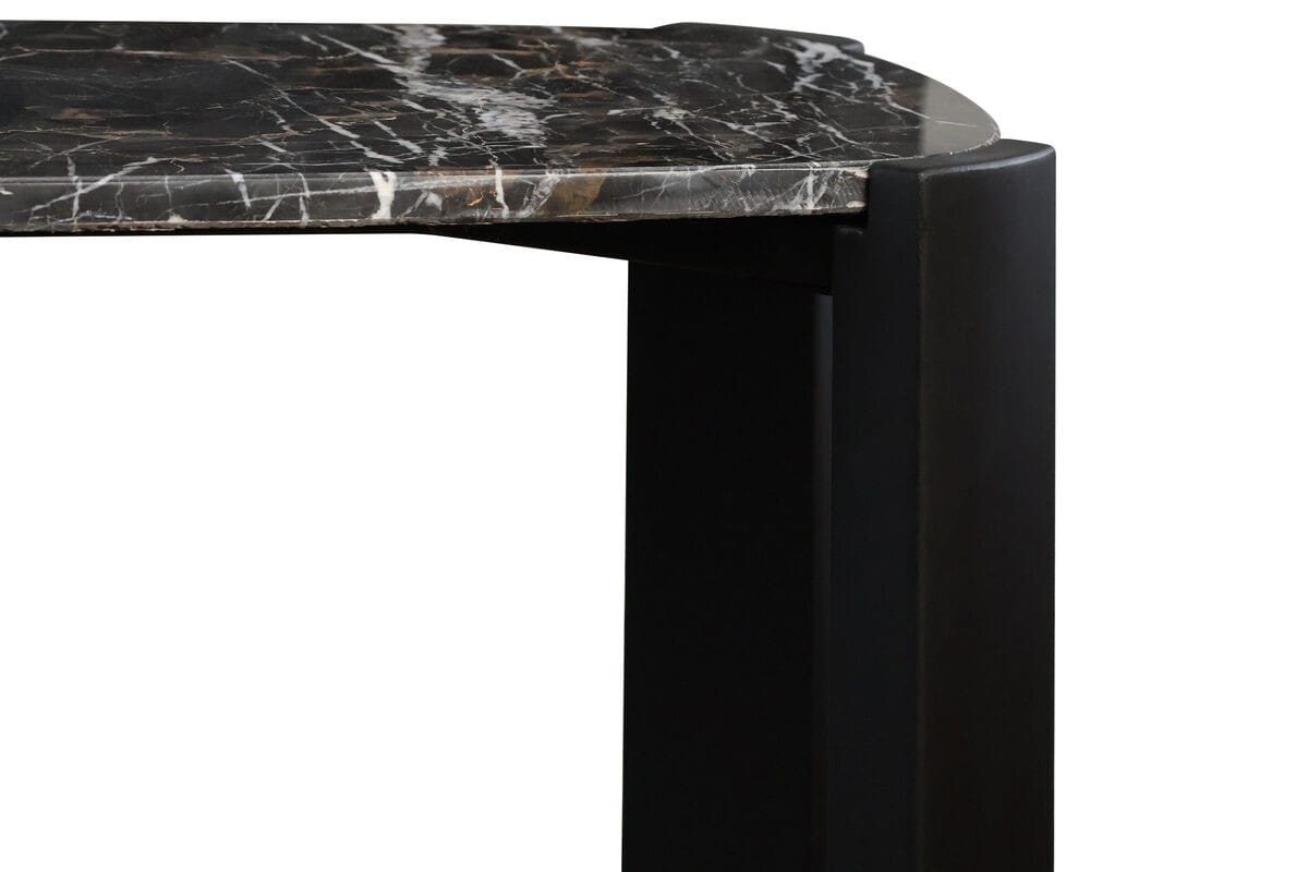 Esperance Living Palermo Black Marble Top and Acacia Wood Console Table House of Isabella UK
