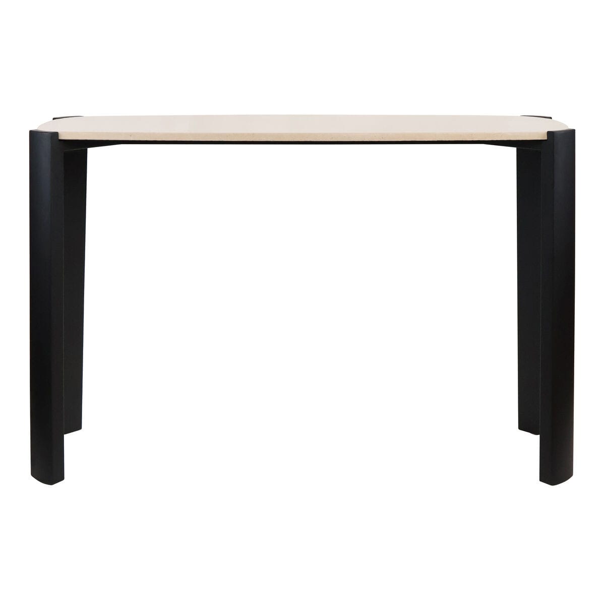 Esperance Living Palermo Cream Marble Top and Black Acacia Wood Console Table House of Isabella UK