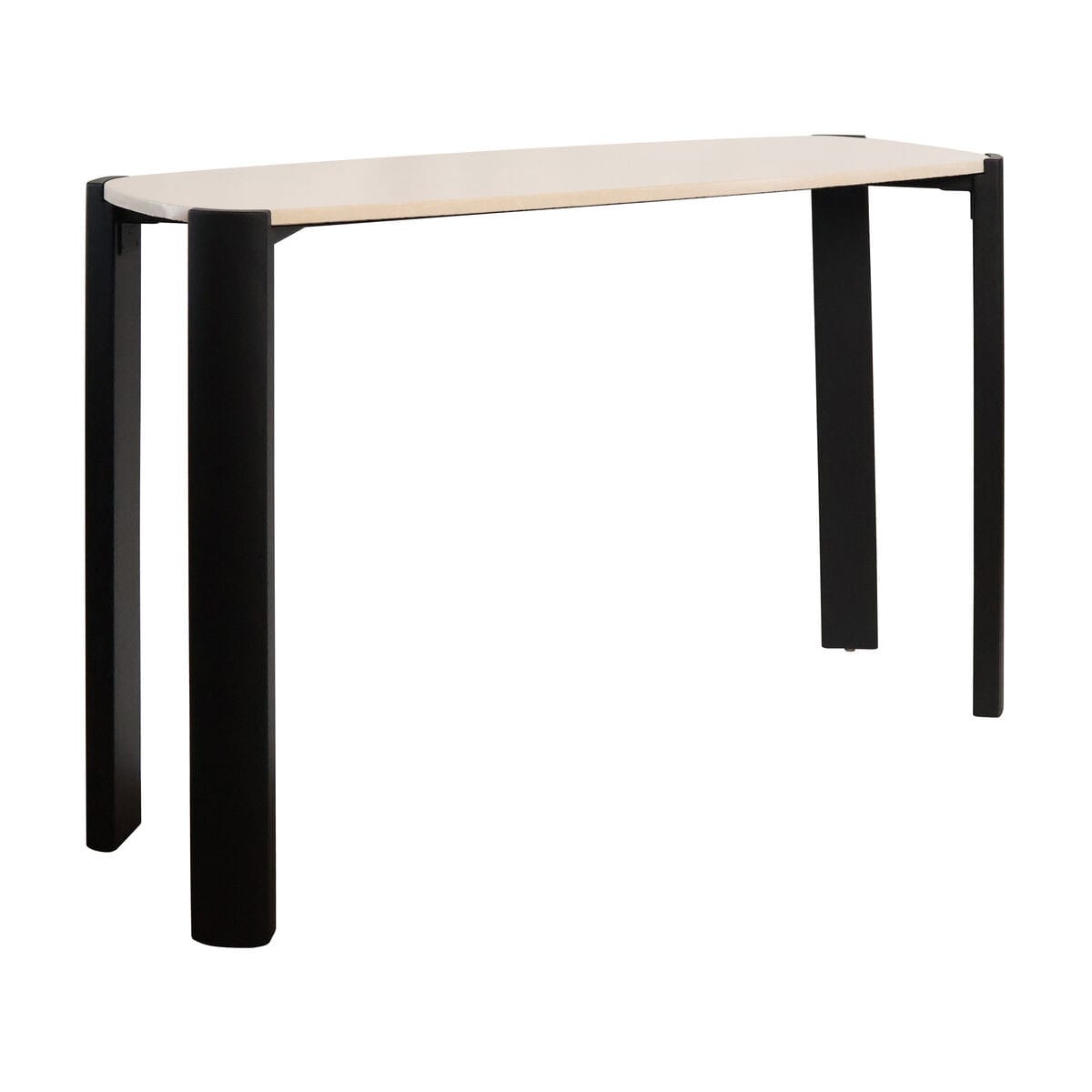 Esperance Living Palermo Cream Marble Top and Black Acacia Wood Console Table House of Isabella UK
