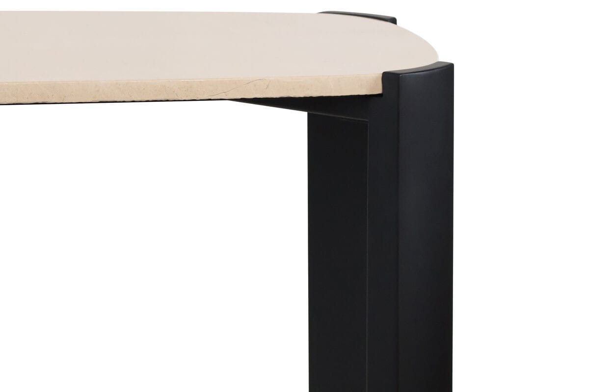 Esperance Living Palermo Cream Marble Top and Black Acacia Wood Console Table House of Isabella UK