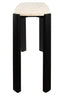 Esperance Living Palermo Travertine Top and Black Acacia Wood Console Table House of Isabella UK
