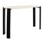 Esperance Living Palermo Travertine Top and Black Acacia Wood Console Table House of Isabella UK
