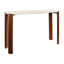 Esperance Living Palermo Travertine Top and Brown Acacia Wood Console Table House of Isabella UK