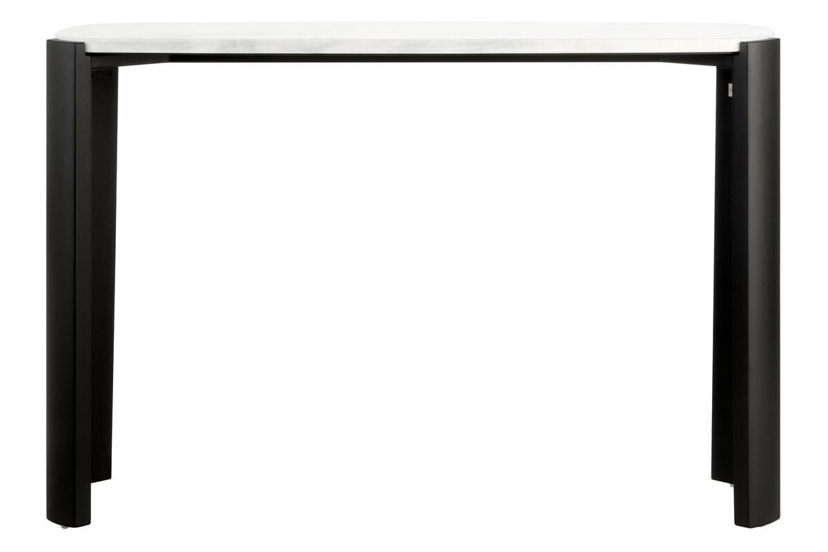 Esperance Living Palermo White Marble Top and Black Acacia Wood Console Table House of Isabella UK