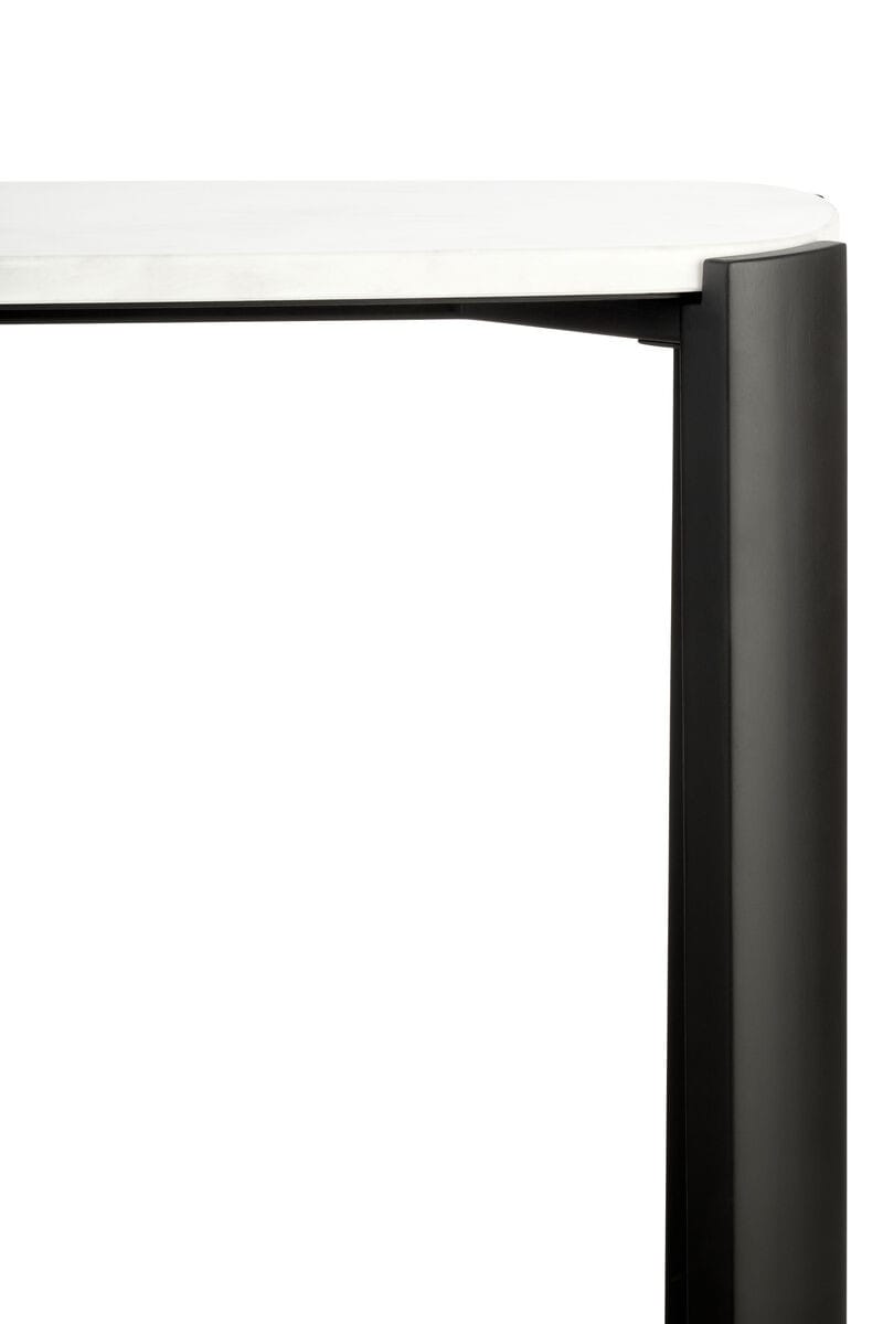 Esperance Living Palermo White Marble Top and Black Acacia Wood Console Table House of Isabella UK
