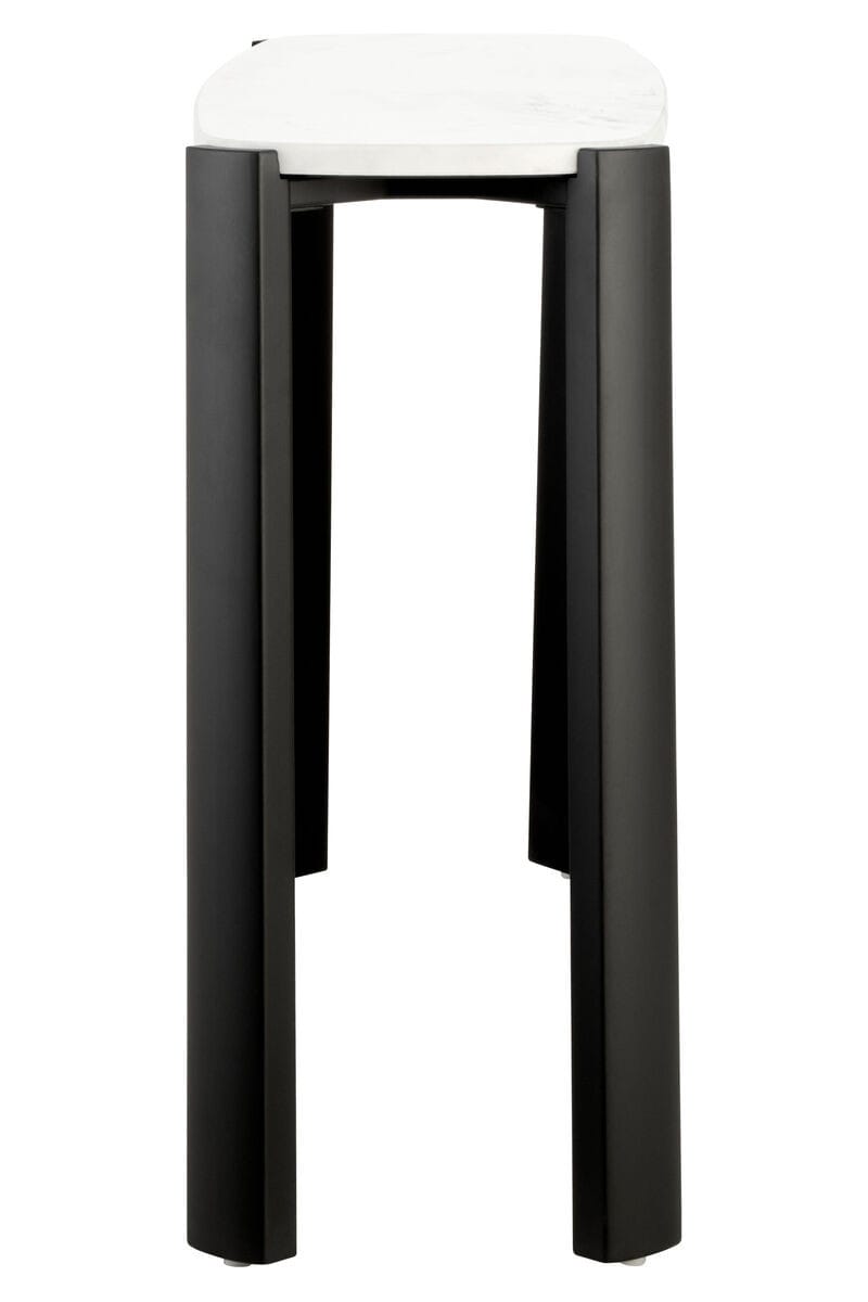 Esperance Living Palermo White Marble Top and Black Acacia Wood Console Table House of Isabella UK