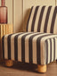 Esperance Living Parlan Black and White Stripe Armless Chair with Wooden Feet House of Isabella UK
