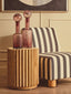 Esperance Living Parlan Black and White Stripe Armless Chair with Wooden Feet House of Isabella UK