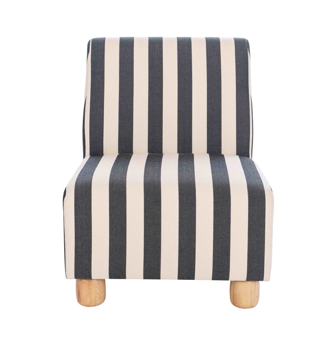 Esperance Living Parlan Black and White Stripe Armless Chair with Wooden Feet House of Isabella UK
