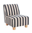 Esperance Living Parlan Black and White Stripe Armless Chair with Wooden Feet House of Isabella UK