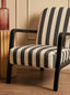 Esperance Living Parnay Black and White Stripe Armchair with Wooden Frame House of Isabella UK
