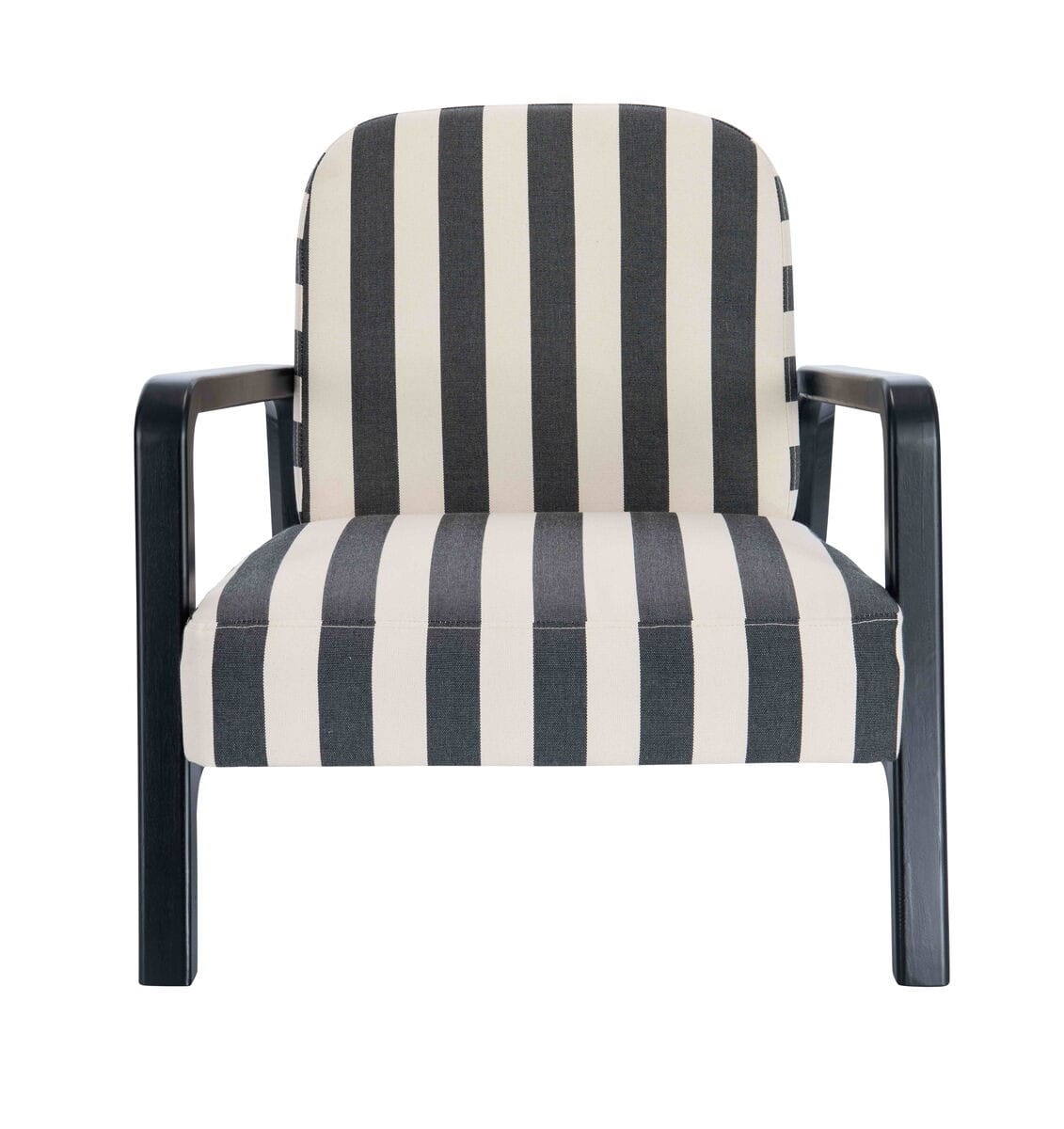 Esperance Living Parnay Black and White Stripe Armchair with Wooden Frame House of Isabella UK