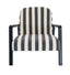 Esperance Living Parnay Black and White Stripe Armchair with Wooden Frame House of Isabella UK
