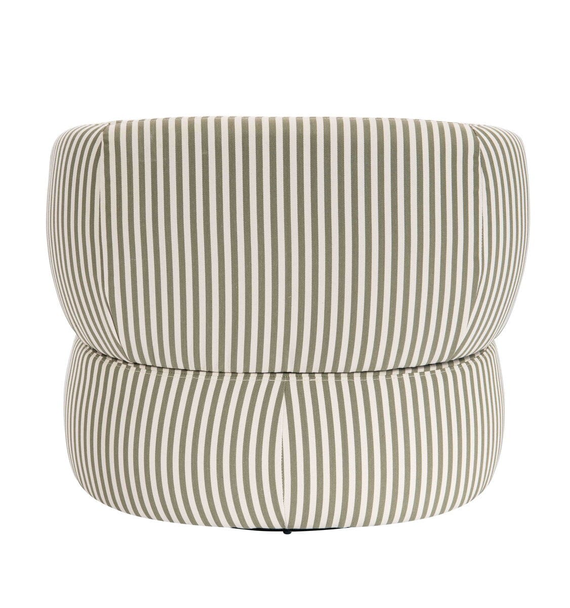 Esperance Living Parsac Olive Green and White Stripe Swivel Lounge Chair House of Isabella UK