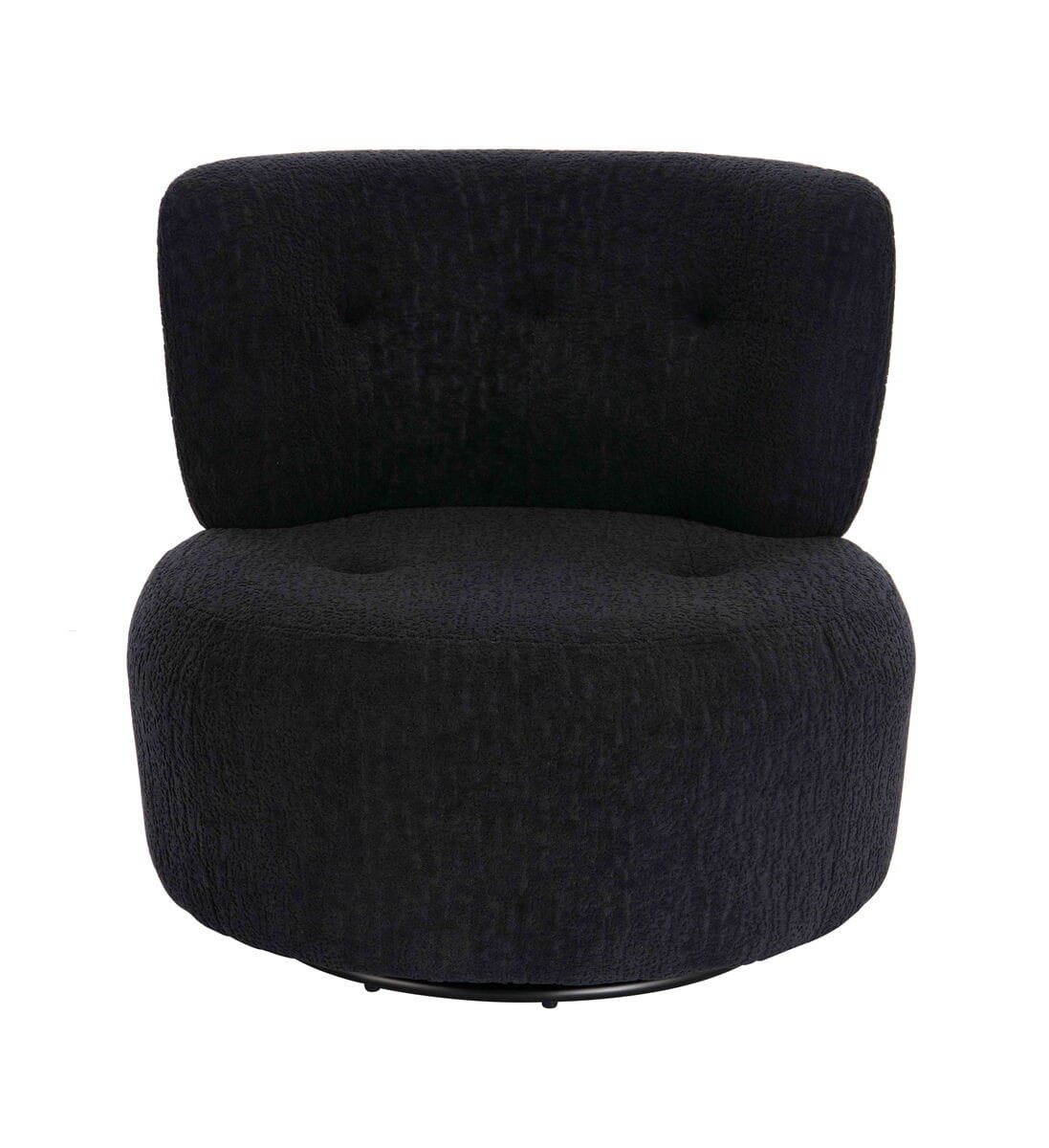Esperance Living Passa Black Textured Curved Swivel Lounge Chair House of Isabella UK