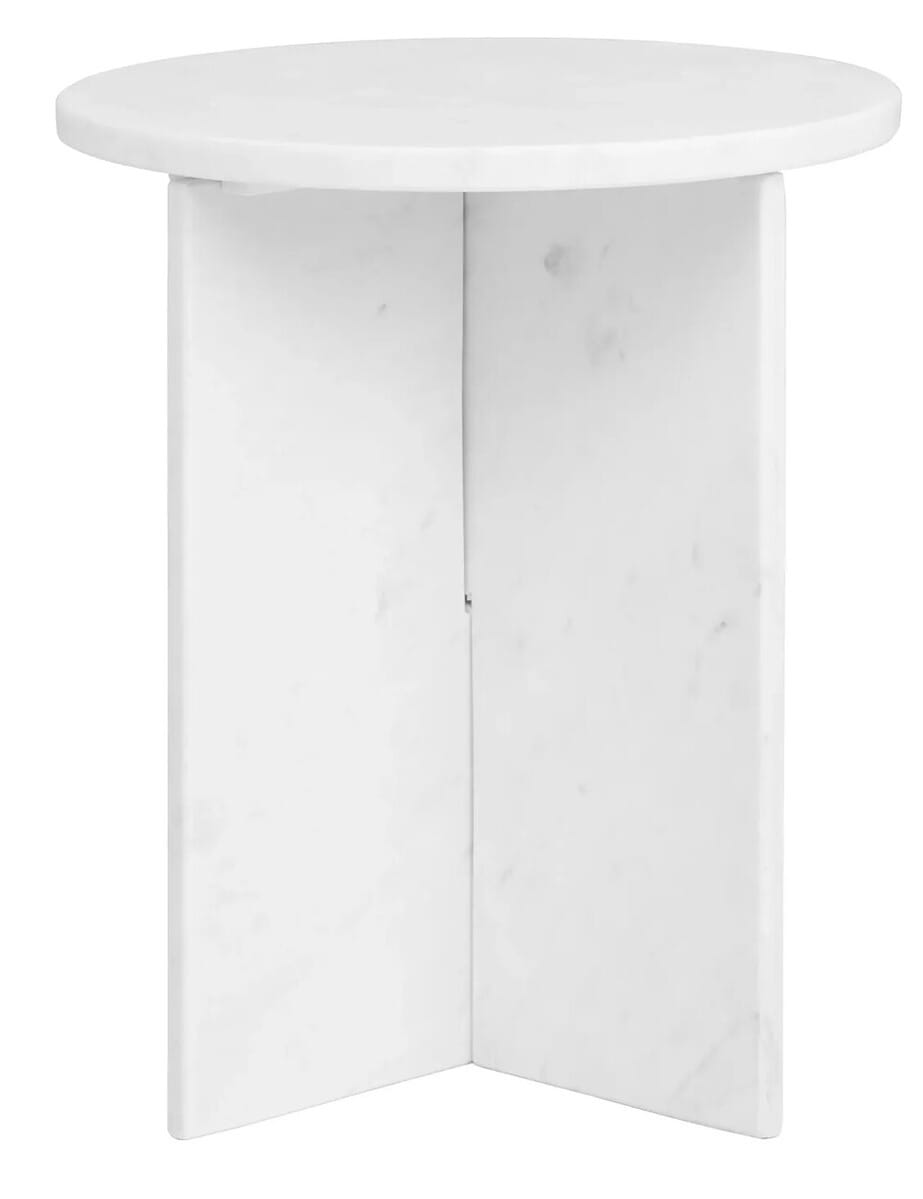 Esperance Living Savio Round White Marble Side Table House of Isabella UK