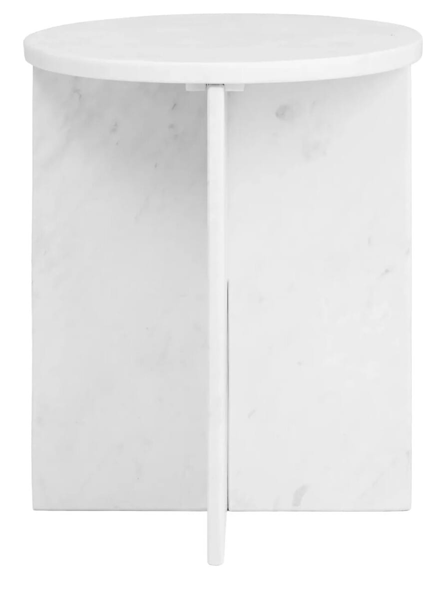Esperance Living Savio Round White Marble Side Table House of Isabella UK