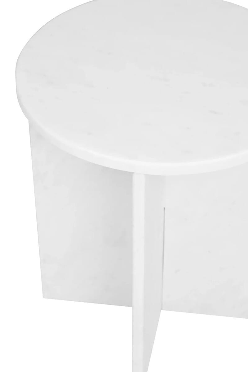 Esperance Living Savio Round White Marble Side Table House of Isabella UK