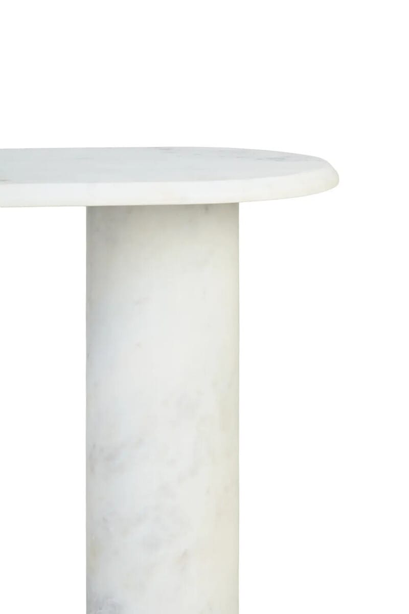 Esperance Living Savio White Marble Side Table House of Isabella UK